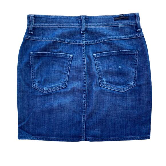 New Citizens of Humanity Women Dark Wash Whiskered Jean Denim Mini Skirt 27 - Picture 11 of 14